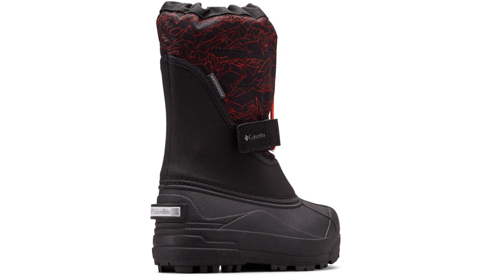 Columbia Youth Powderbug Plus II Print Winter Boots - Kids, Black, Blood Orange, Medium, 2, 1637881017-2