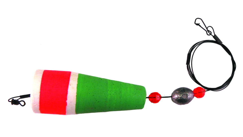 Comal Floats Popping Float Steel Leader 1/2oz Wght 32in Red/Grn, 30G3-STEEL