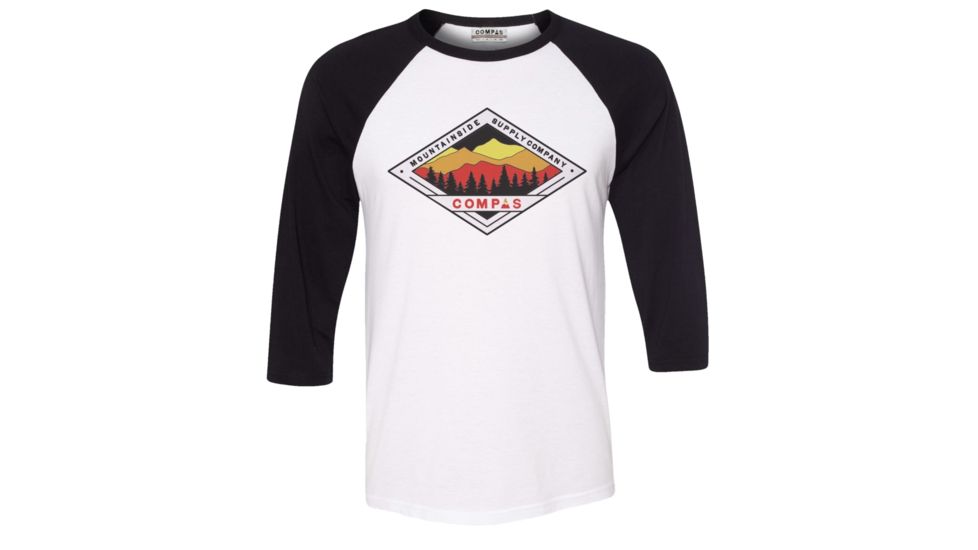 Compas Life ADK Sunset Raglan, Black/White, Large, CFA17KT002-L-BKWHT