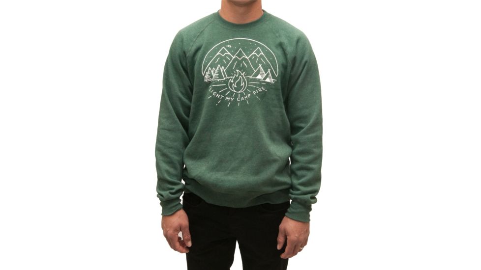 Compas Life Light My Campfire Crew Fleece, Moss Heather, Small, CHO16KT001-S-MHTH