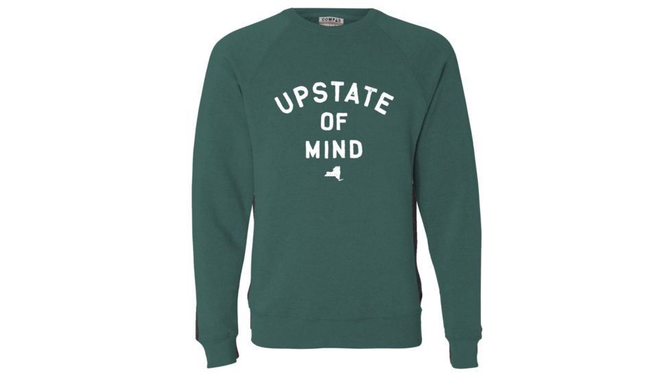 Compas Life Upstate of Mind Crew Fleece, Moss Heather, Extra Large, CFA17KT001-XL-MHTH