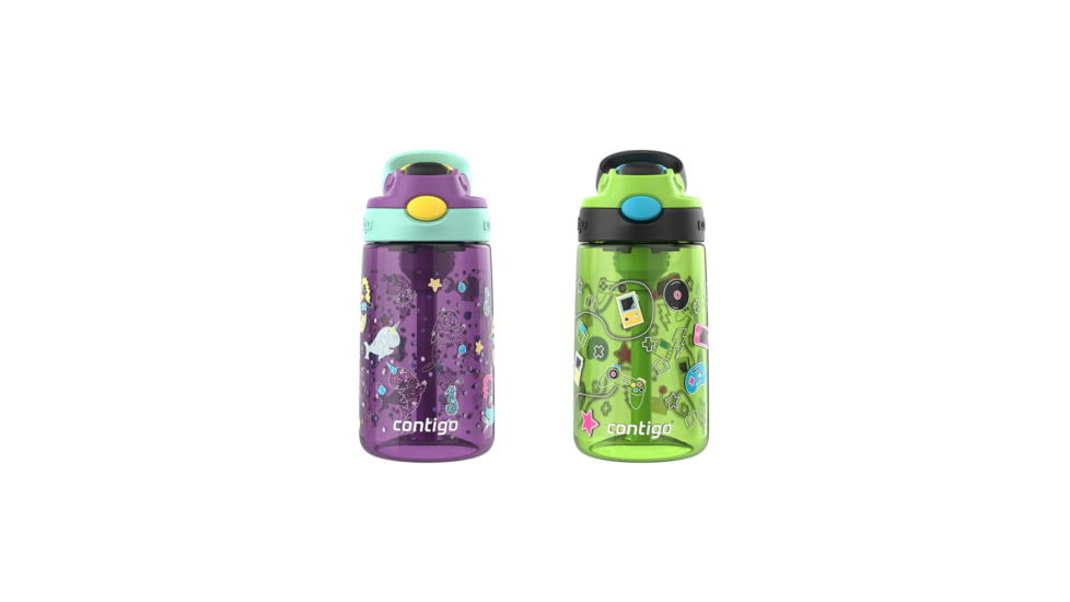 Contigo Asclnbl PP 2PK Bottle, 14 oz, Mermaids Video Games, 14, CTPLASCLN2514-37