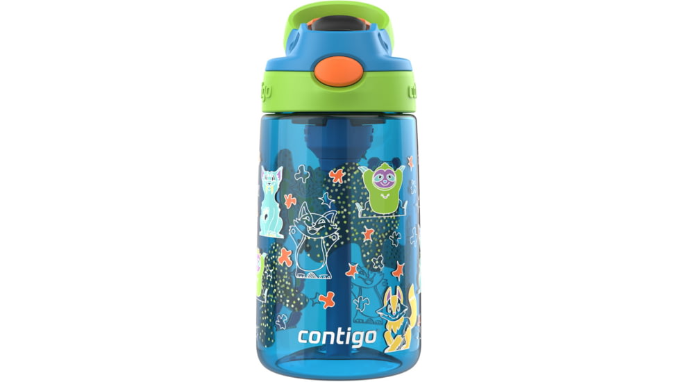 Contigo Asclnbl PP Bottle, 14 oz, Blue Poppy Squishies, 14, CTPLASCLN2514-16