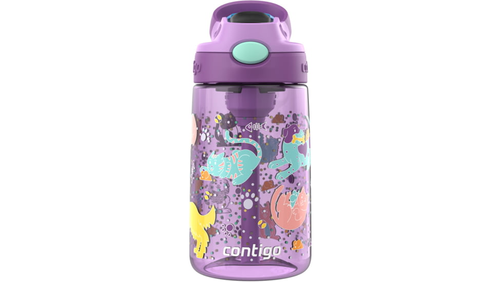 Contigo Asclnbl PP Bottle, 14 oz, Pansy Playful Pets, 14, CTPLASCLN2514-30