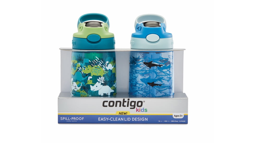 Contigo Cleanable PP, 2 Pack, 14 oz, Dinos Sharks, 14, CTPLASCLN2514-40