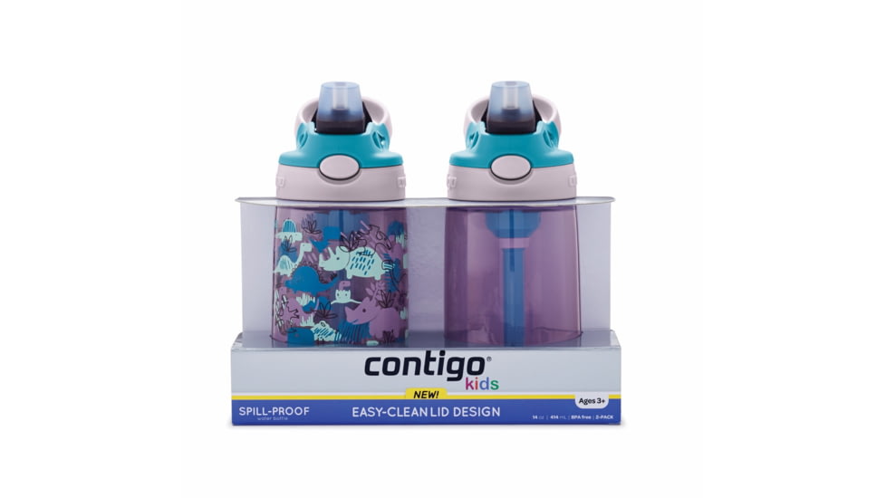 Contigo Cleanable PP, 2 Pack, 14 oz, Dinos Taro Junip, 14, CTPLASCLN2514-41