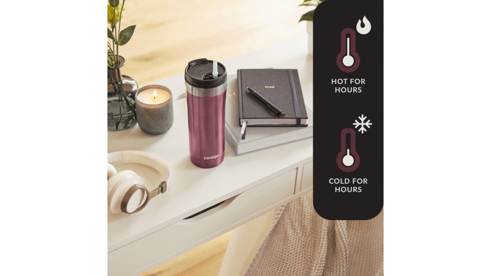 Contigo Uptown Stainless Steel Dualsip Tumbler, 24 oz, Choco Truf, 24, CTSSDUALSIP24-1