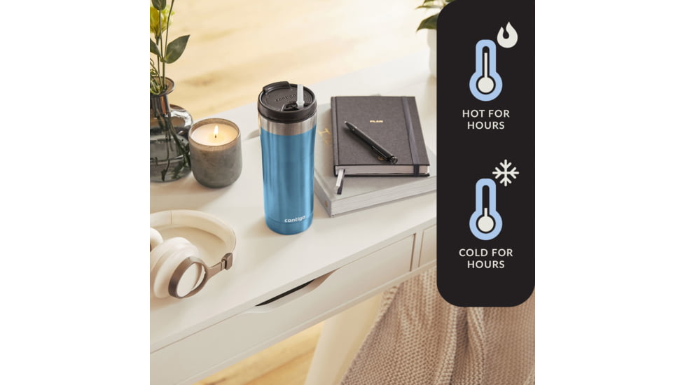 Contigo Uptown Stainless Steel Dualsip Tumbler, 24 oz, Dark Ice, 24, CTSSDUALSIP24-2