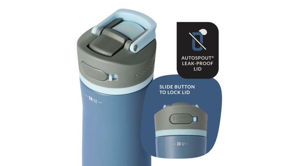 Contigo Wells Chill w/Extra Filter, 24 oz, Dark Ice, 24, CTSSWELLSFL24