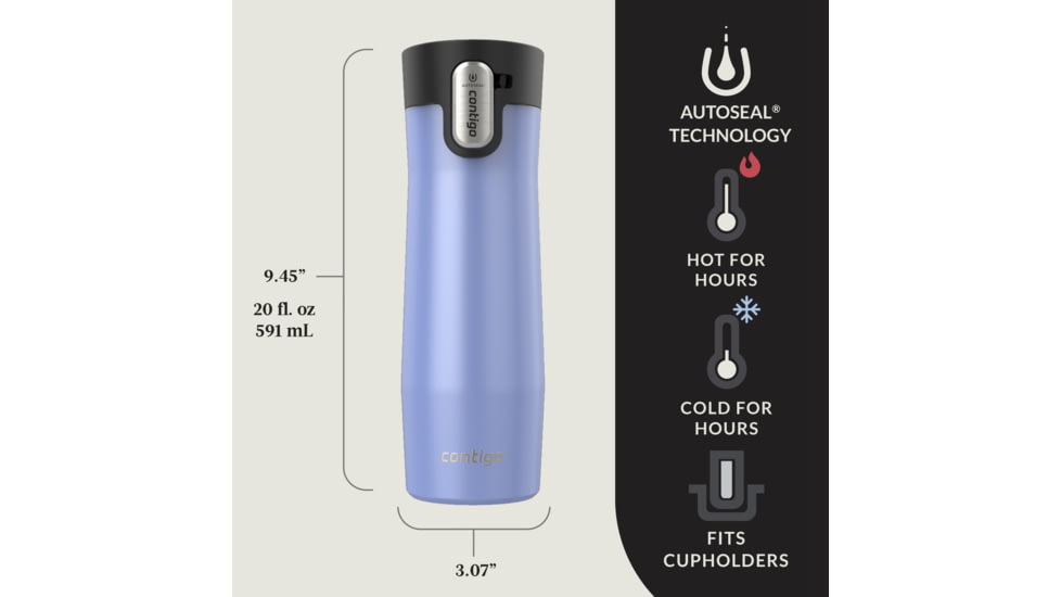 Contigo West Loop 3.0, 2 Pack, 20 oz, Frosted Pearl Astr Lmlight, 20, CTSSWL3020-6