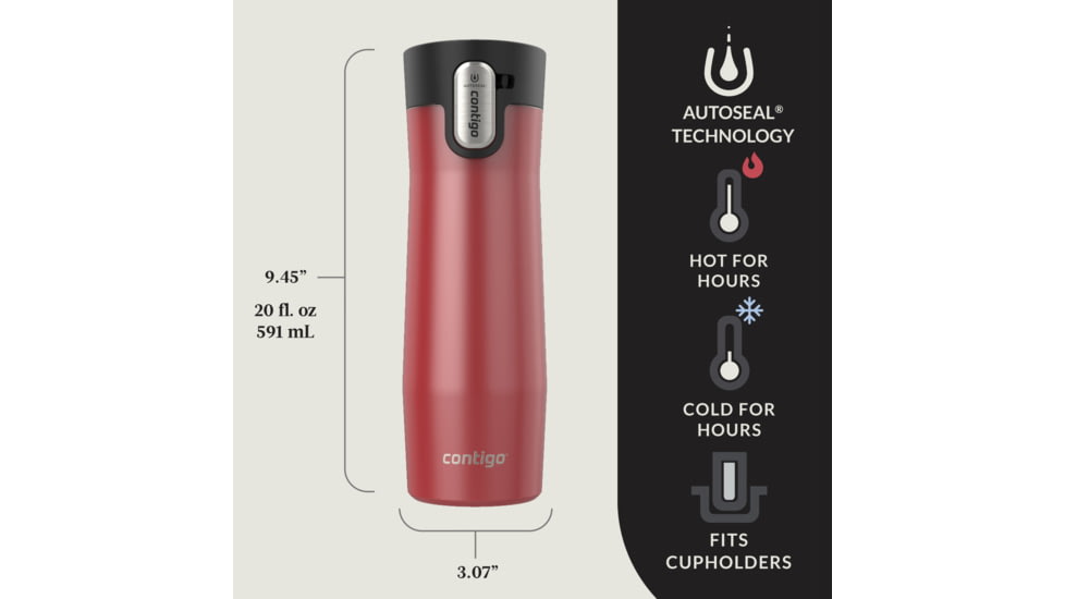 Contigo West Loop 3.0, 2 Pack, 20 oz, Frosted Pearl Goji Berry Salt, 20, CTSSWL3020-5