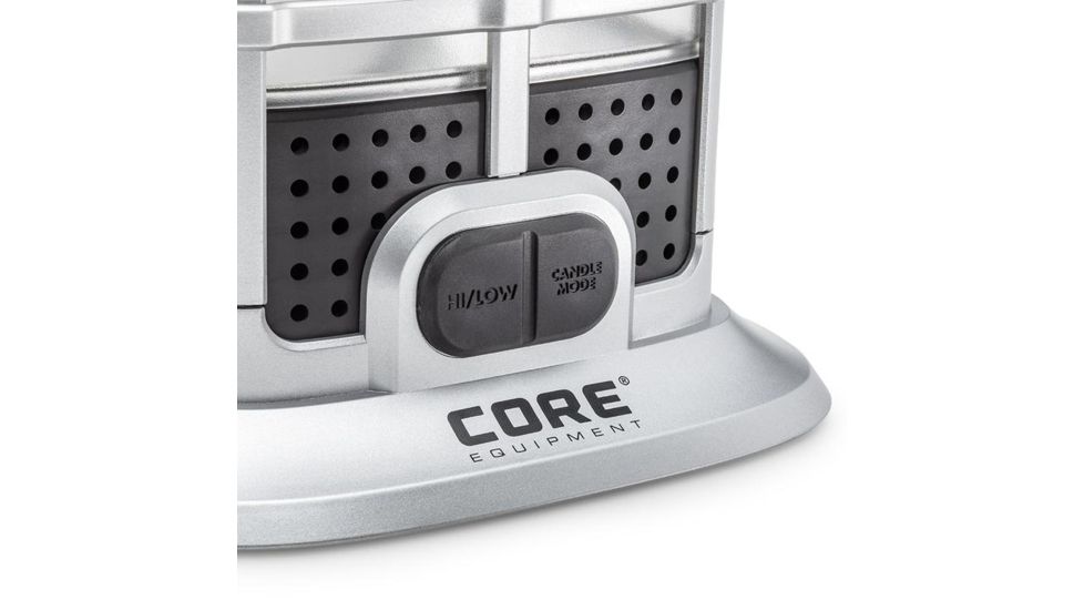 Core Equipment 1000 Lumen Warm LED Patio Lantern with Candlelight Mode, Gray, 7.8 x 7.8 x 10.2 in, 40048