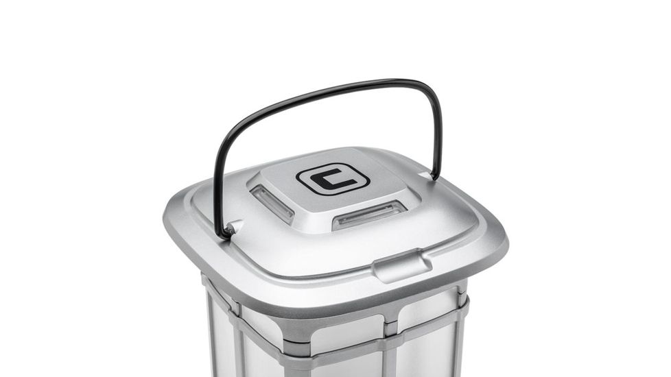 Core Equipment 1000 Lumen Warm LED Patio Lantern with Candlelight Mode, Gray, 7.8 x 7.8 x 10.2 in, 40048