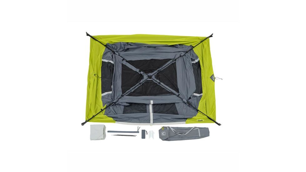 Core Equipment 6 Person Instant Cabin Tent with Awning, Green/Gray, 11 x 9 ft, 40059