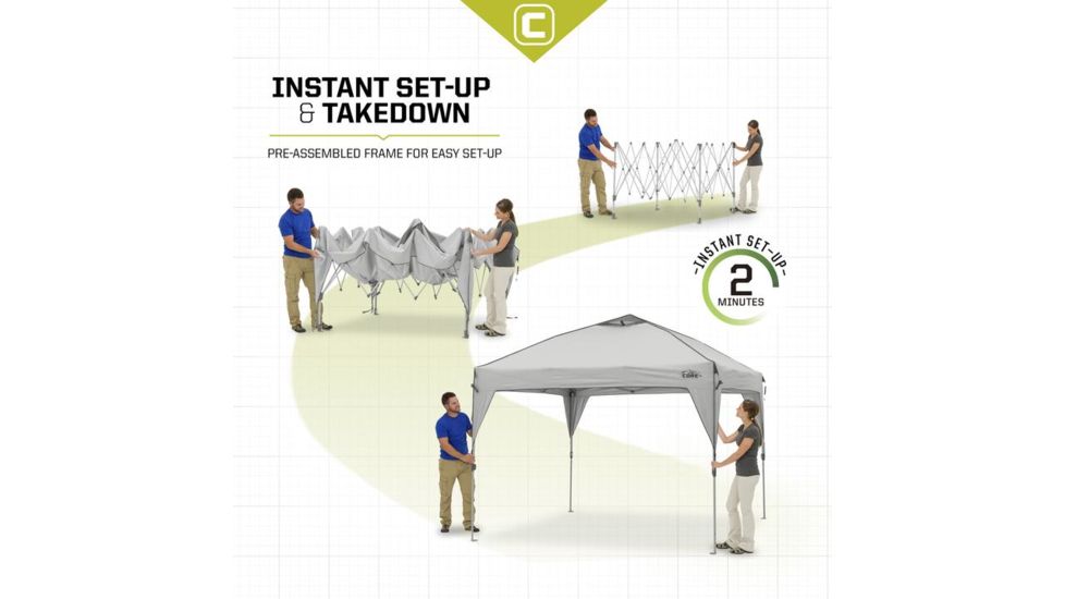 Core Equipment Instant Canopy, Gray, 10x10 ft, 40017