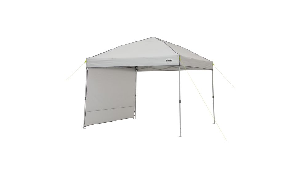Core Equipment Instant Canopy w/ Sun Wall Combo, Gray, 10x10 ft, 40080