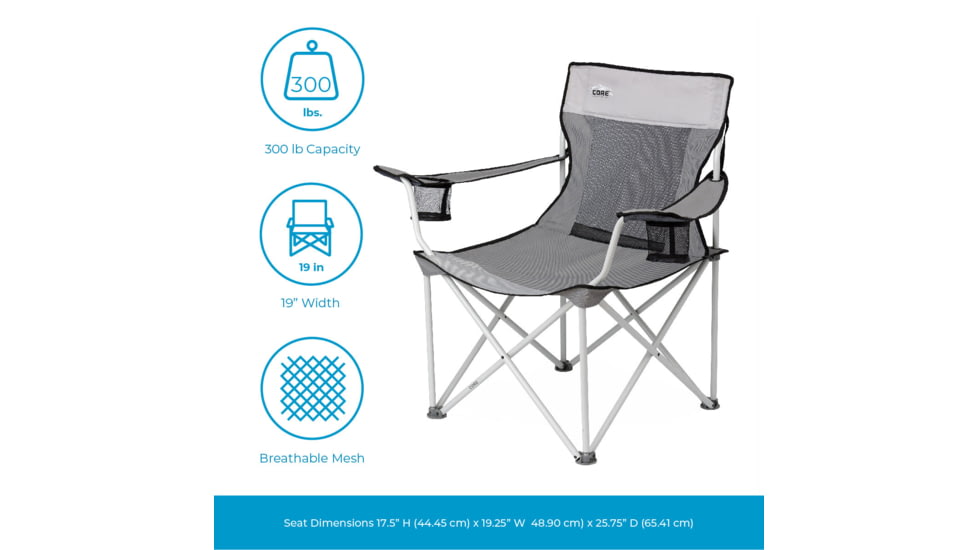 Core Equipment Mesh Quad Chair, Grey, 40138