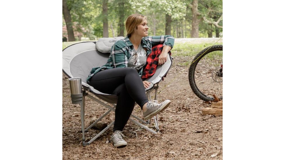 Core Equipment Oversized Padded Round Chair, Gray, 37 x 34 x 35 in, 40025