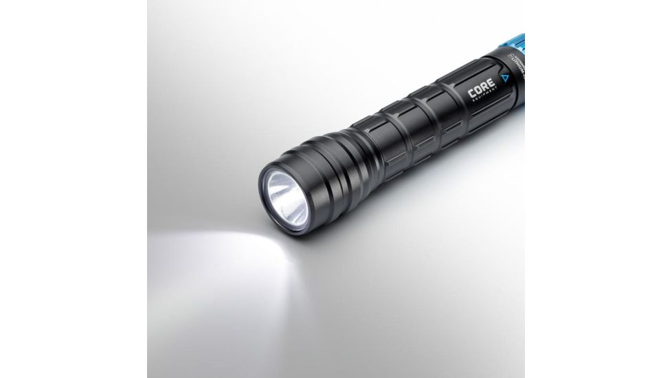 Core Equipment Rechargeable Flashlight, 1000 Lumen, Gray, 6.5 x 1.3 x 1.1 in, 40075