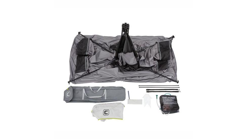 Core Equipment Two-Room Instant Shower Tent, Gray, 7 x 3.5 ft, 40058
