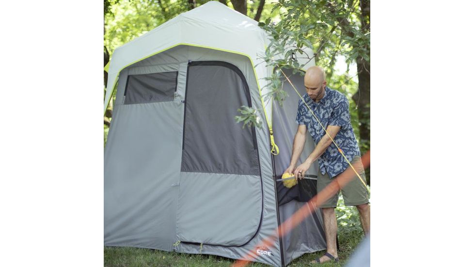 Core Equipment Two-Room Instant Shower Tent, Gray, 7 x 3.5 ft, 40058