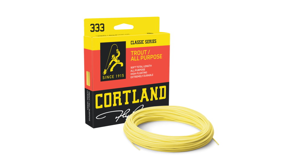 Cortland Line 333 Fly Line Floating Trout / All-Purpose 90 Ft WF8F Yellow, 351509