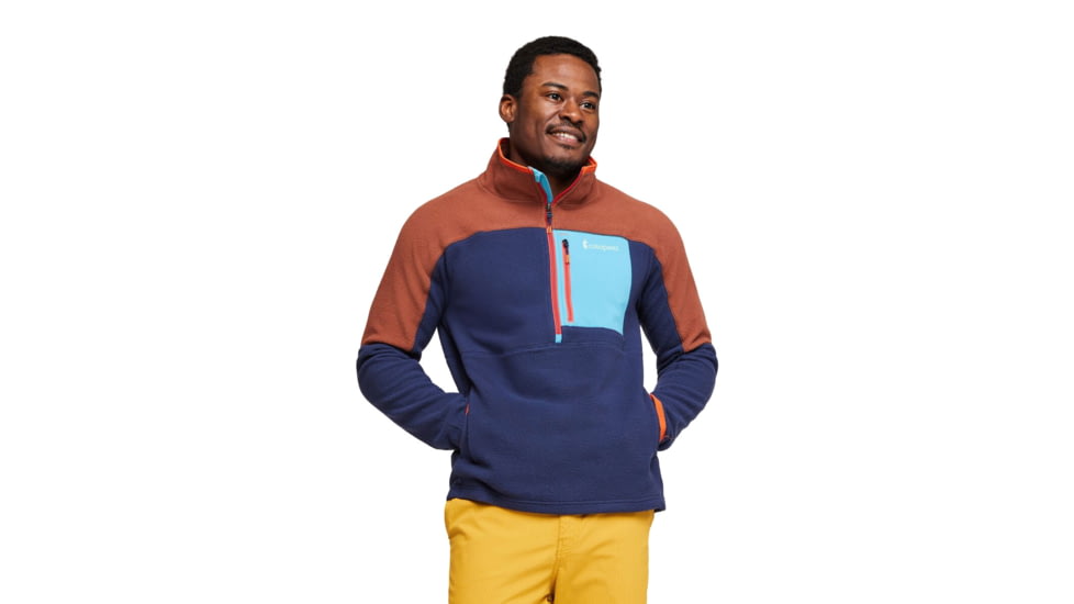 Cotopaxi Abrazo Half-Zip Fleece Jacket - Mens, Acorn &amp; Maritime, Large, DOR-S23-ACMTM-M-L