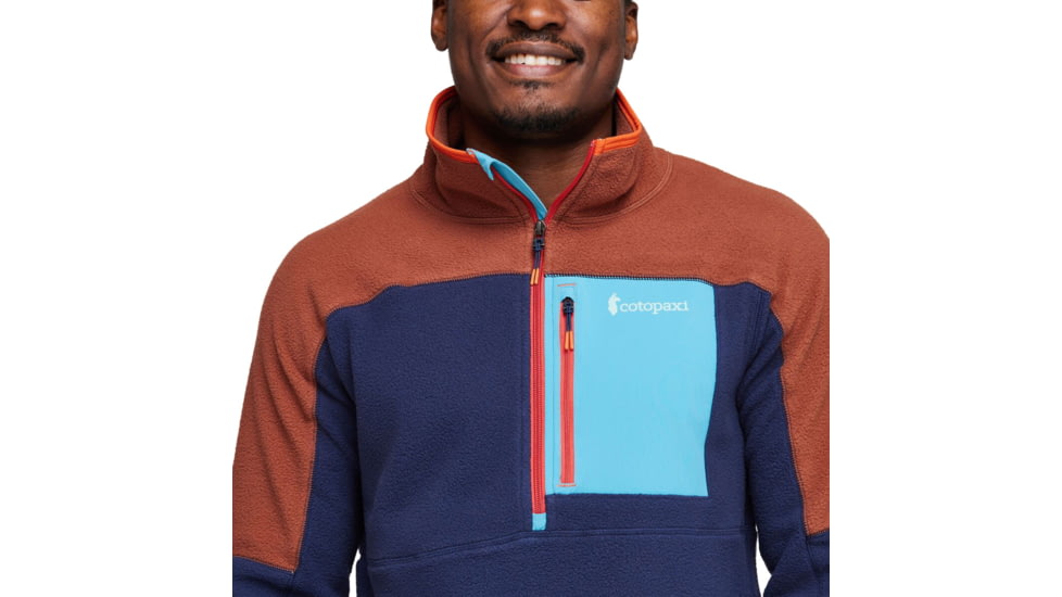 Cotopaxi Abrazo Half-Zip Fleece Jacket - Mens, Acorn &amp; Maritime, Large, DOR-S23-ACMTM-M-L