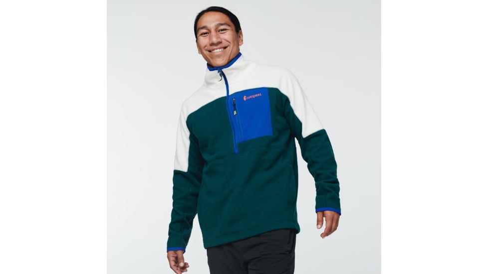 Cotopaxi Abrazo Half-Zip Fleece Jacket - Mens, Bone &amp; Deep Ocean, Large, DOR-S22-BNDO-M-L