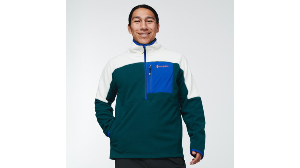 Cotopaxi Abrazo Half-Zip Fleece Jacket - Mens, Bone &amp; Deep Ocean, Large, DOR-S22-BNDO-M-L