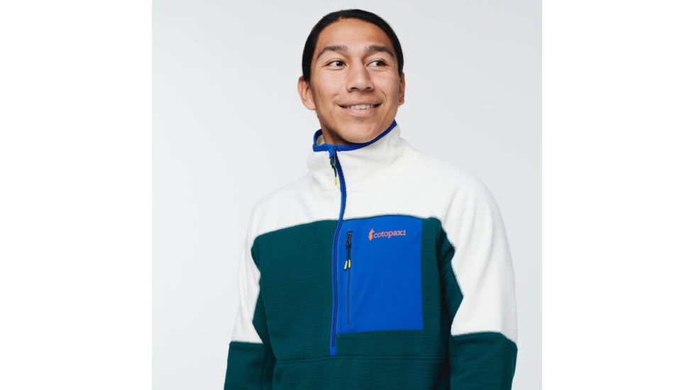 Cotopaxi Abrazo Half-Zip Fleece Jacket - Mens, Bone &amp; Deep Ocean, Large, DOR-S22-BNDO-M-L