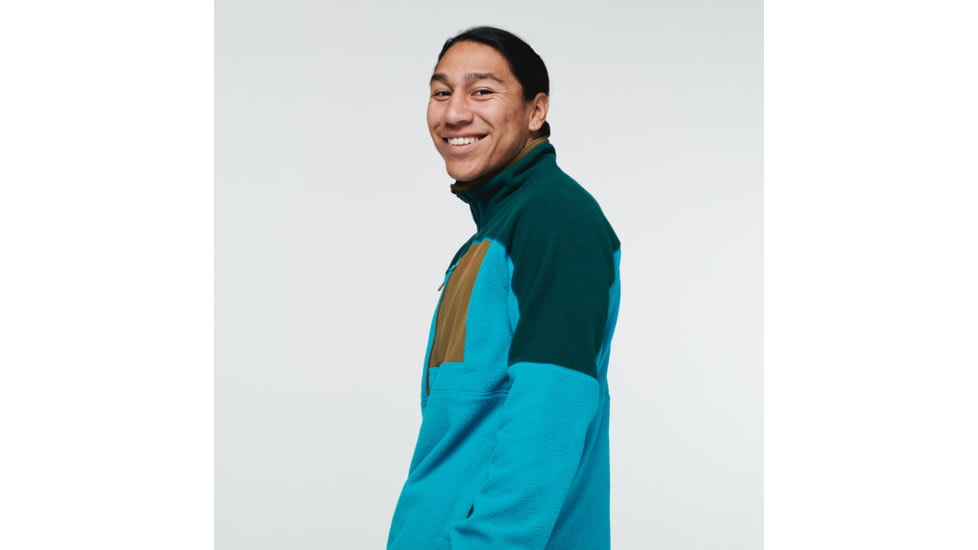 Cotopaxi Abrazo Half-Zip Fleece Jacket - Mens, Deep Ocean &amp; Mineral Blue, Large, DOR-S22-DOMB-M-L