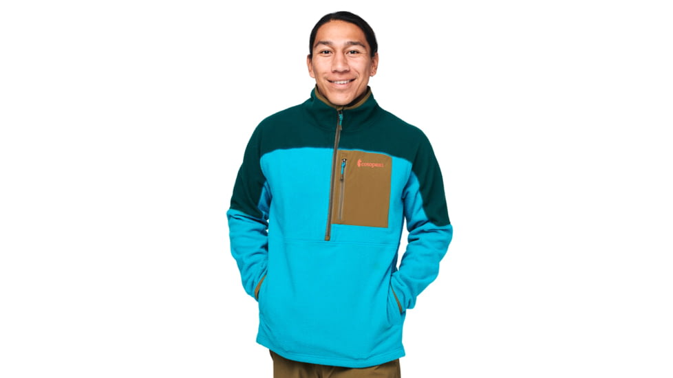 Cotopaxi Abrazo Half-Zip Fleece Jacket - Mens, Deep Ocean &amp; Mineral Blue, Large, DOR-S22-DOMB-M-L