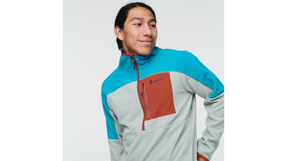 Cotopaxi Abrazo Half-Zip Fleece Jacket - Mens, Mineral Blue &amp; Brush, Small, DOR-S22-MIBBSH-M-S