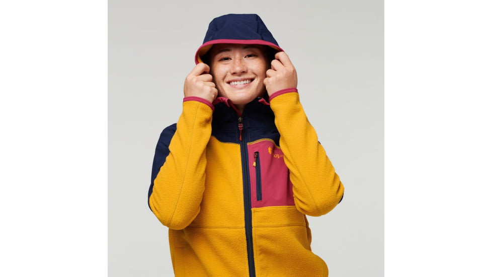 Cotopaxi Abrazo Hooded Full-Zip Fleece Jacket - Womens, Maritime/Amber, Extra Large, DRFZ-F22-MTAMB-W-XL