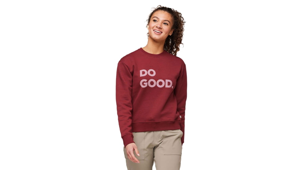 Cotopaxi Do Good Organic Crew Sweatshirt - Womens, Burgundy, Extra Small, DGC-F23-BURG-W-XS
