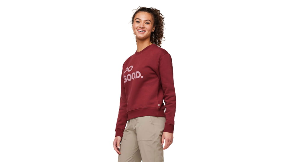Cotopaxi Do Good Organic Crew Sweatshirt - Womens, Burgundy, Extra Small, DGC-F23-BURG-W-XS