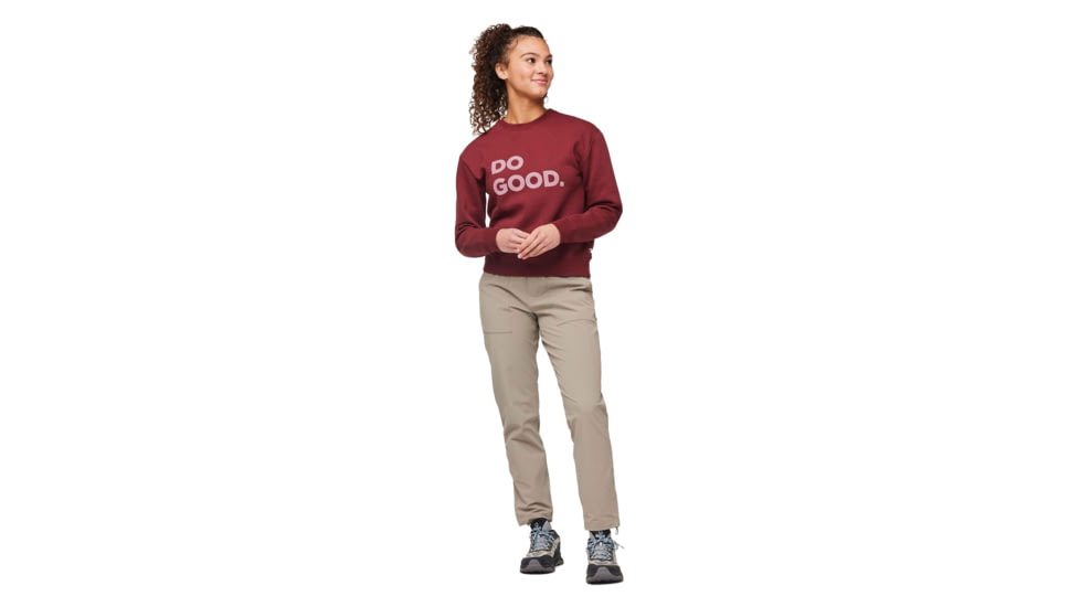 Cotopaxi Do Good Organic Crew Sweatshirt - Womens, Burgundy, Extra Small, DGC-F23-BURG-W-XS