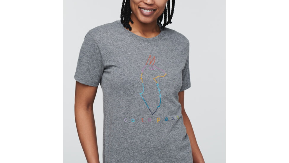 Cotopaxi Electric Llama T-Shirt - Womens, Heather Grey, Large, TS-S22-COT-HGRY-W-L