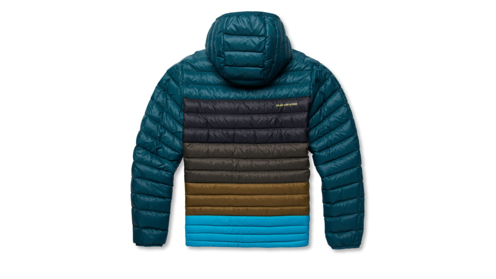 Cotopaxi Fuego Down Hooded Jacket Colorblock - Mens, Deep Ocean Stripes, 3XL, FDJC-F22-DEOCS-M-XXXL