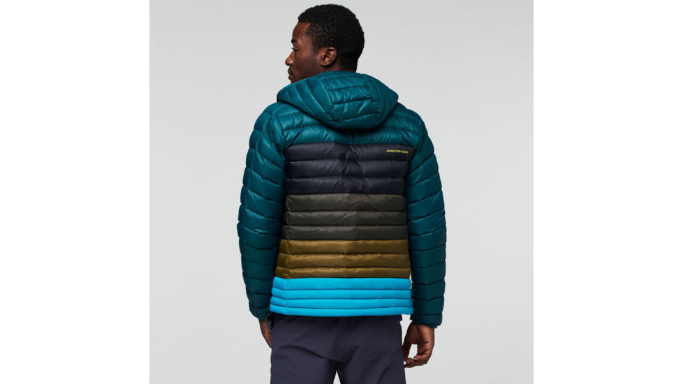 Cotopaxi Fuego Down Hooded Jacket Colorblock - Mens, Deep Ocean Stripes, 3XL, FDJC-F22-DEOCS-M-XXXL