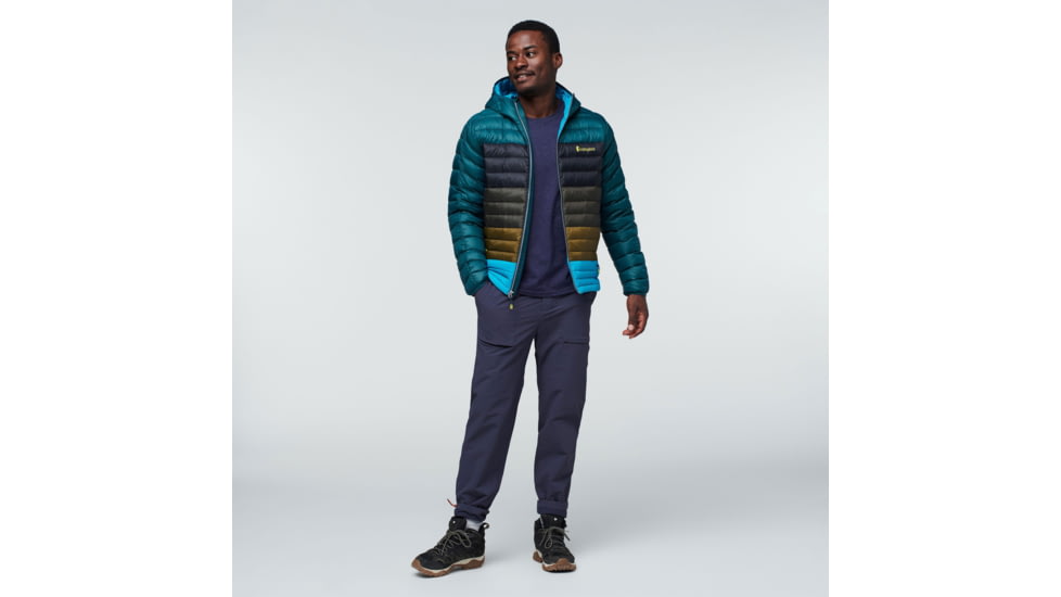 Cotopaxi Fuego Down Hooded Jacket Colorblock - Mens, Deep Ocean Stripes, 3XL, FDJC-F22-DEOCS-M-XXXL
