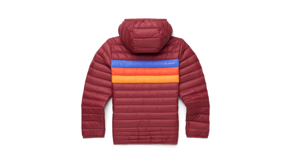 Cotopaxi Fuego Down Hooded Jacket - Kids, Burgundy Stripes, Small, KFDJ-F23-BURGS-Kids-S
