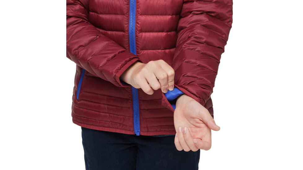 Cotopaxi Fuego Down Hooded Jacket - Kids, Burgundy Stripes, Small, KFDJ-F23-BURGS-Kids-S