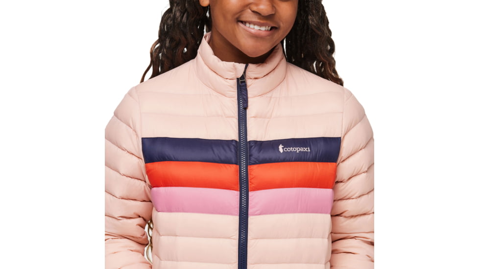 Cotopaxi Fuego Down Hooded Jacket - Kids, Rosewood Stripes, Large, KFDJ-F23-ROSEWS-Kids-L