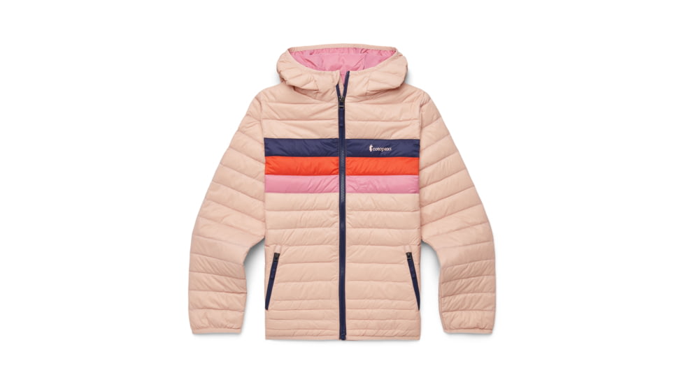 Cotopaxi Fuego Down Hooded Jacket - Kids, Rosewood Stripes, Large, KFDJ-F23-ROSEWS-Kids-L