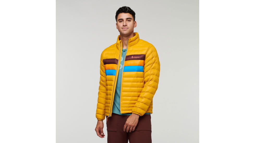 Cotopaxi Fuego Down Hooded Jacket - Mens, Amber Stripes, 3XL, FDJ-F22-AMBS-M-XXXL