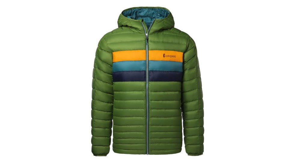 Cotopaxi Fuego Down Hooded Jacket - Mens, Avocado Stripes, Extra Large, FDJ-F20-AVOS-M-XL