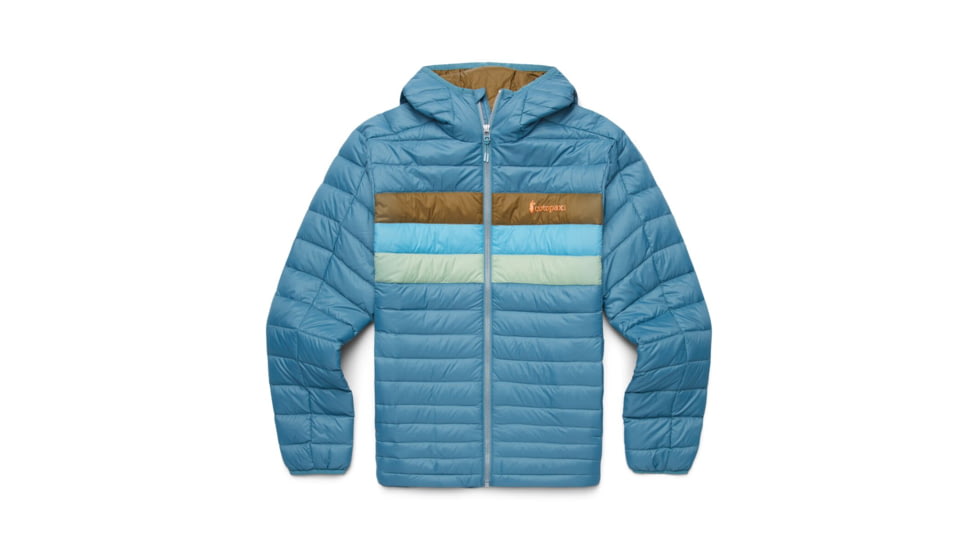 Cotopaxi Fuego Down Hooded Jacket - Mens, Blue Spruce Stripes, Large, FDJ-F23-BLSPC-M-L