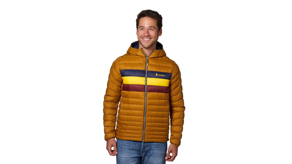 Cotopaxi Fuego Down Hooded Jacket - Mens, Bronze Stripes, Small, FDJ-F20-BRZS-M-S